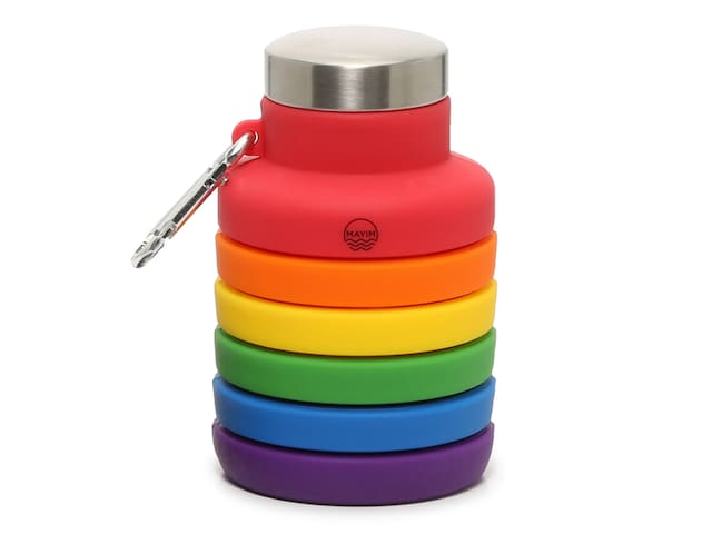 Portable Rainbow Collapsible Water Bottles, Reusable Bpa Free