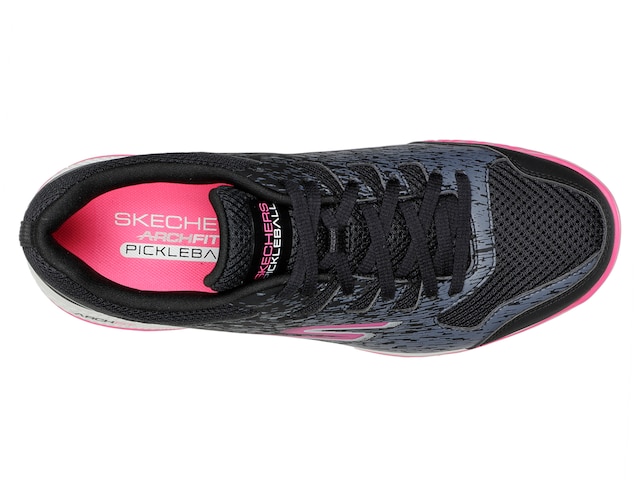 Skechers Womens Sport Court Illustrations Low Trainers Lace Up Padded  Tongue