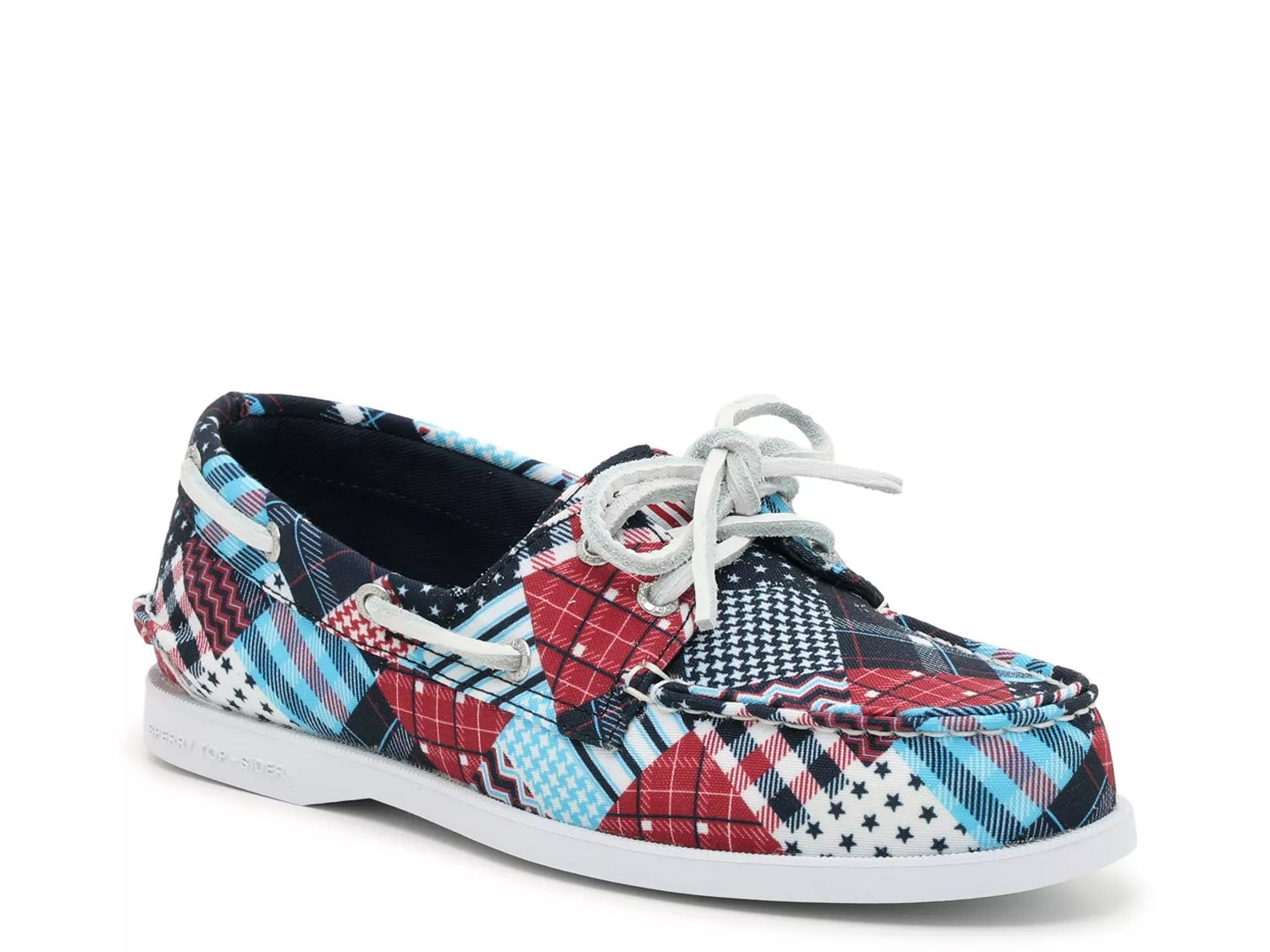 Red white and blue deals sperry boat shoes