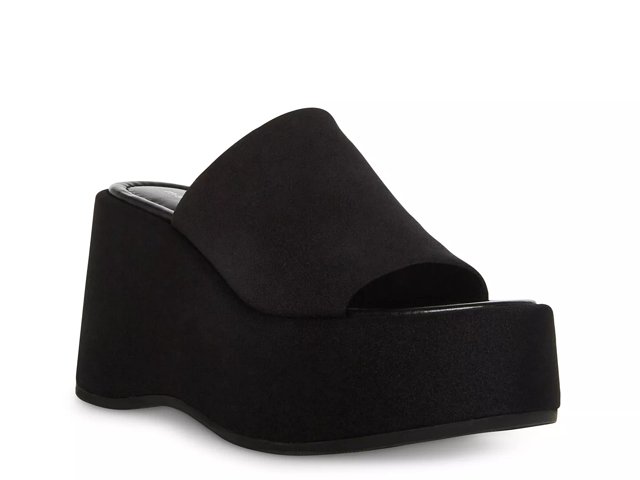 Wedge Sandals Madden Girl Black Slides Madden Girl Shelbie Women's