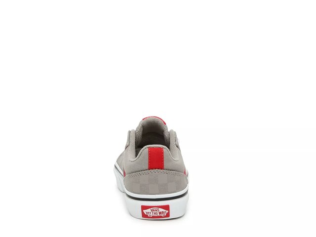 Grey vans sales with red stripe
