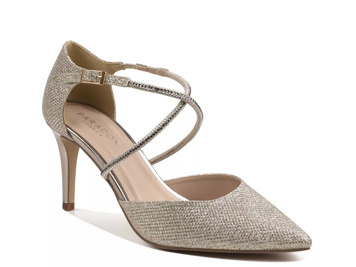 Paradox London Kennedy Pump | Women's | Champagne | Size 5 | Pumps | Ankle Strap