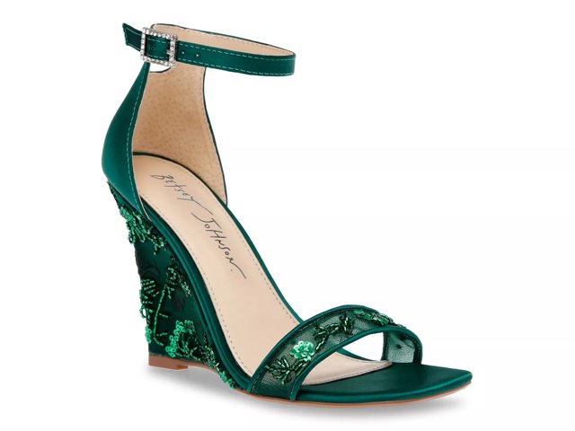 Betsey johnson faegan wedge sandal clearance