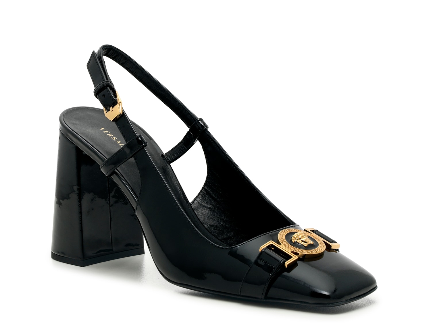 Patent leather sandal Versace Black size 37 EU in Patent leather