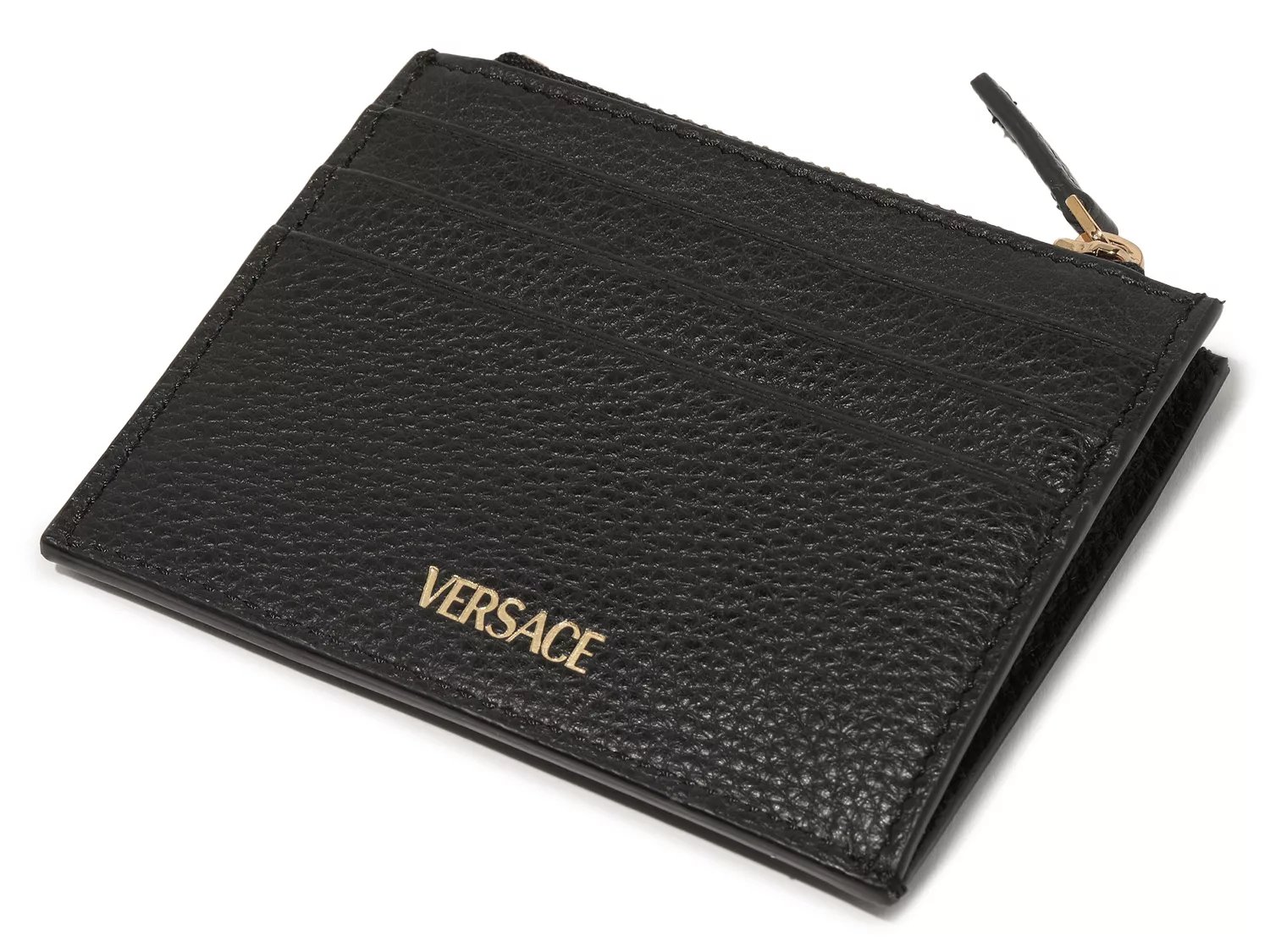 Versace La Medusa Card Holder Chain Link Print Black/Gold