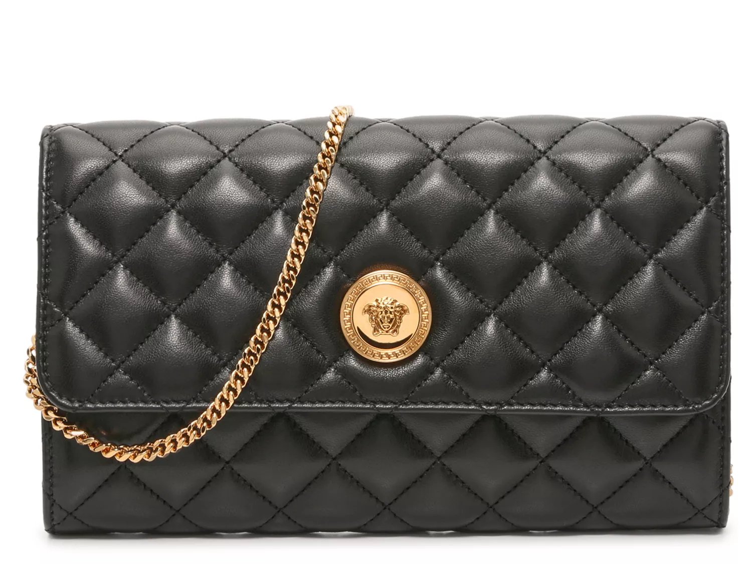 Deux lux quilted black wristlet clutch evening bag