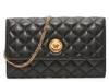 Black Quilted Leather-Look Cross Body Phone Bag