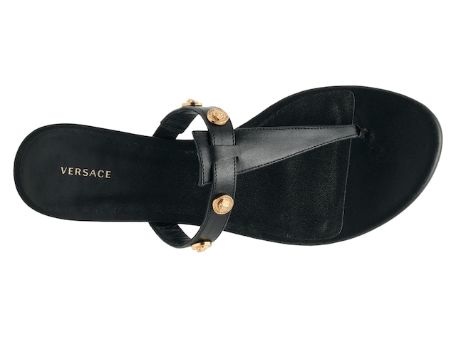 Versace Men's Black And Gold Tanga Slip