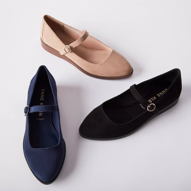 Anne klein black shop ballet flats