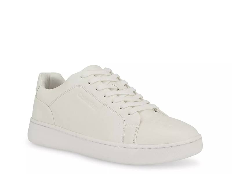 Calvin klein white hot sale leather shoes