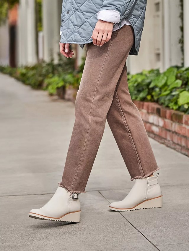 Grey wedge hot sale bootie