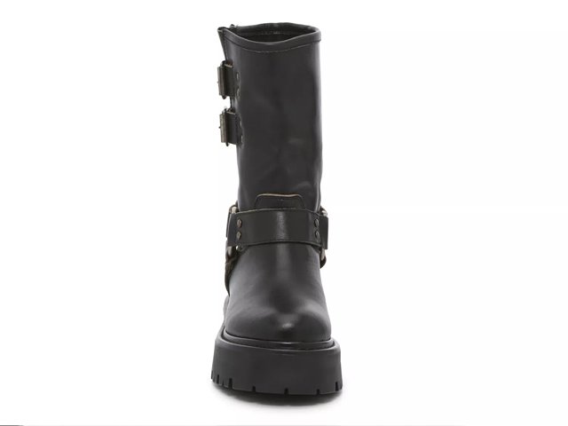 Black moto boots best sale dsw
