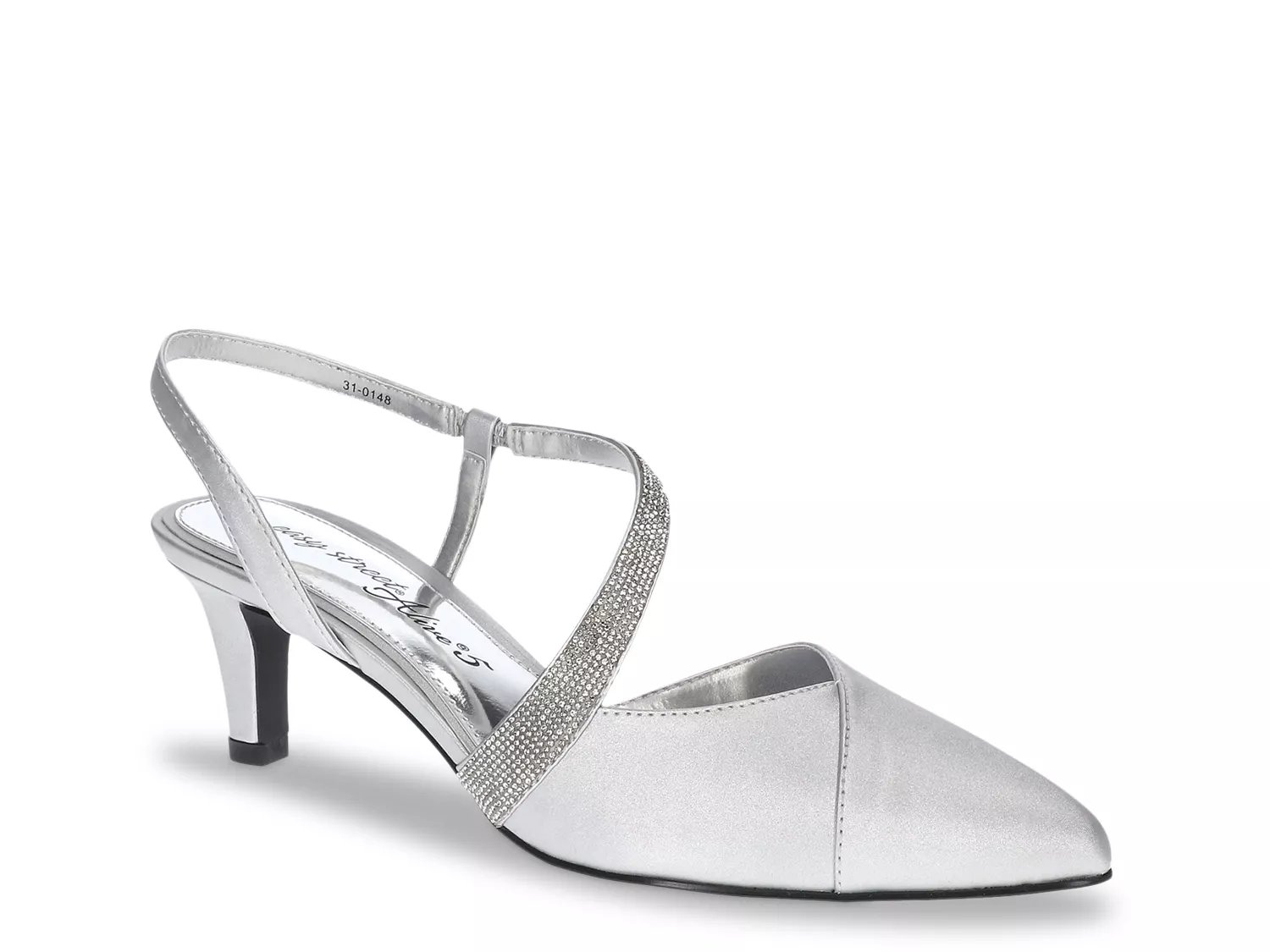 Easy Street Emerald Pump | Women's | Silver Metallic | Size 8.5 | Heels | Ankle Strap