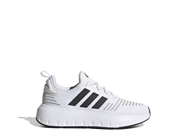 Boys Adidas Swift Run Running Shoes 6 White Black Grey Heather