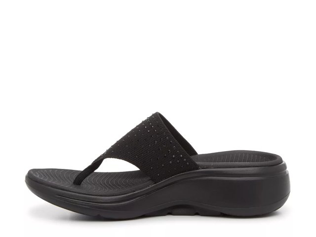 Skechers GO WALK Arch Fit Glam Wedge Sandal Free Shipping DSW