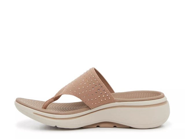 Skechers GO WALK Arch Fit Glam Wedge Sandal Free Shipping DSW