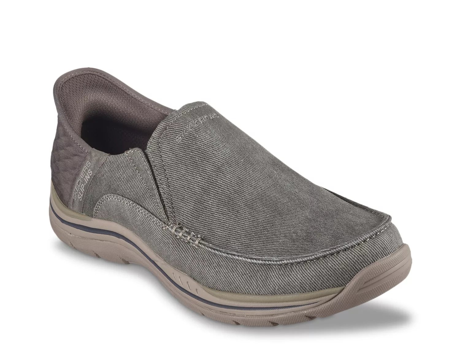 Skechers) Memory Foam Khaki Skechers Trainers in Khaki