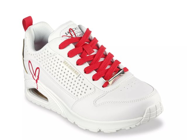 ◆SKECHERS◆ Women's Uno Gold Crown SC0WFCFX201 Amazon.com | Skechers Women's Sneaker, White W Red and Pink