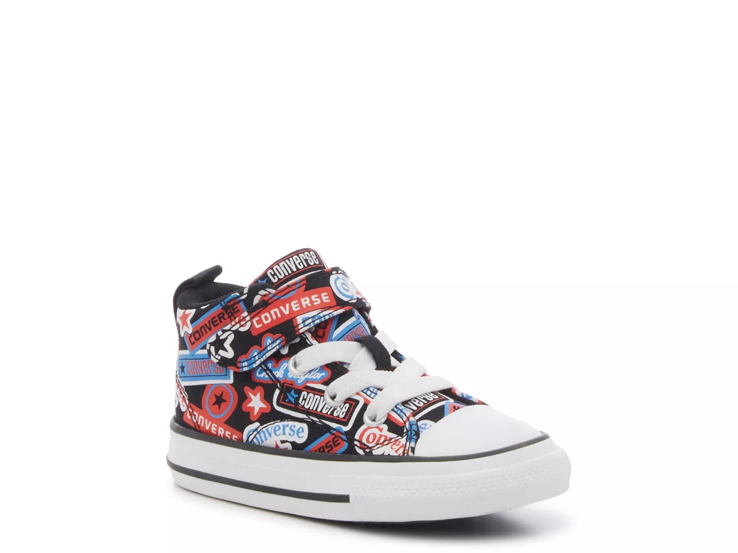 Converse Chuck Taylor All Star Malden Sneaker Kids Boy s Black Blue Red Logo Print Size 6 Toddler Sneakers Lace Up