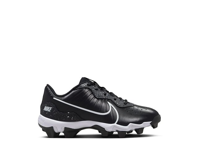 Nike Kids Alpha Huarache Keystone 4 RM Baseball Cleats Size 10 Black White Smoke Grey