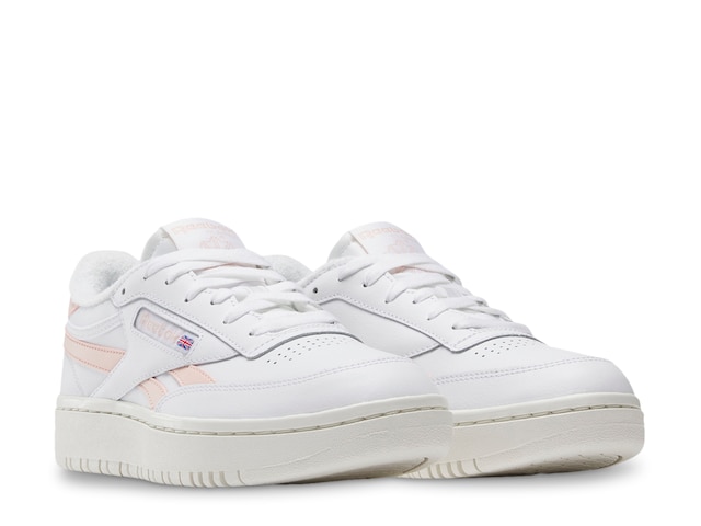 Reebok Club C Double sneakers in chalk with pink detail