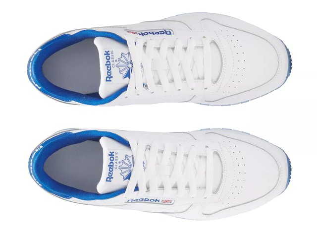 Reebok classic hot sale white with blue