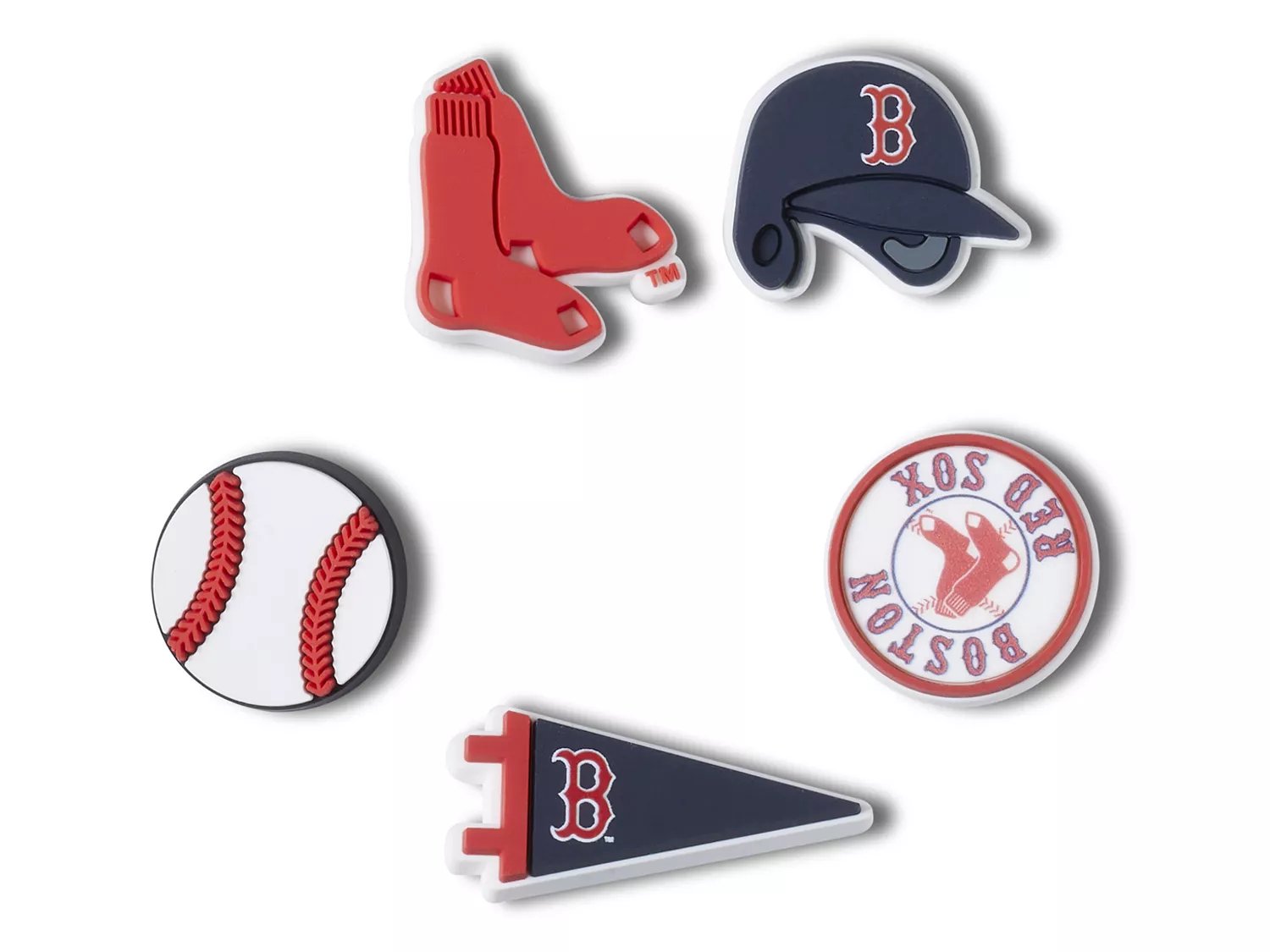 Crocs MLB Boston Red Sox Jibbitz Set - 5 Pack - Free Shipping