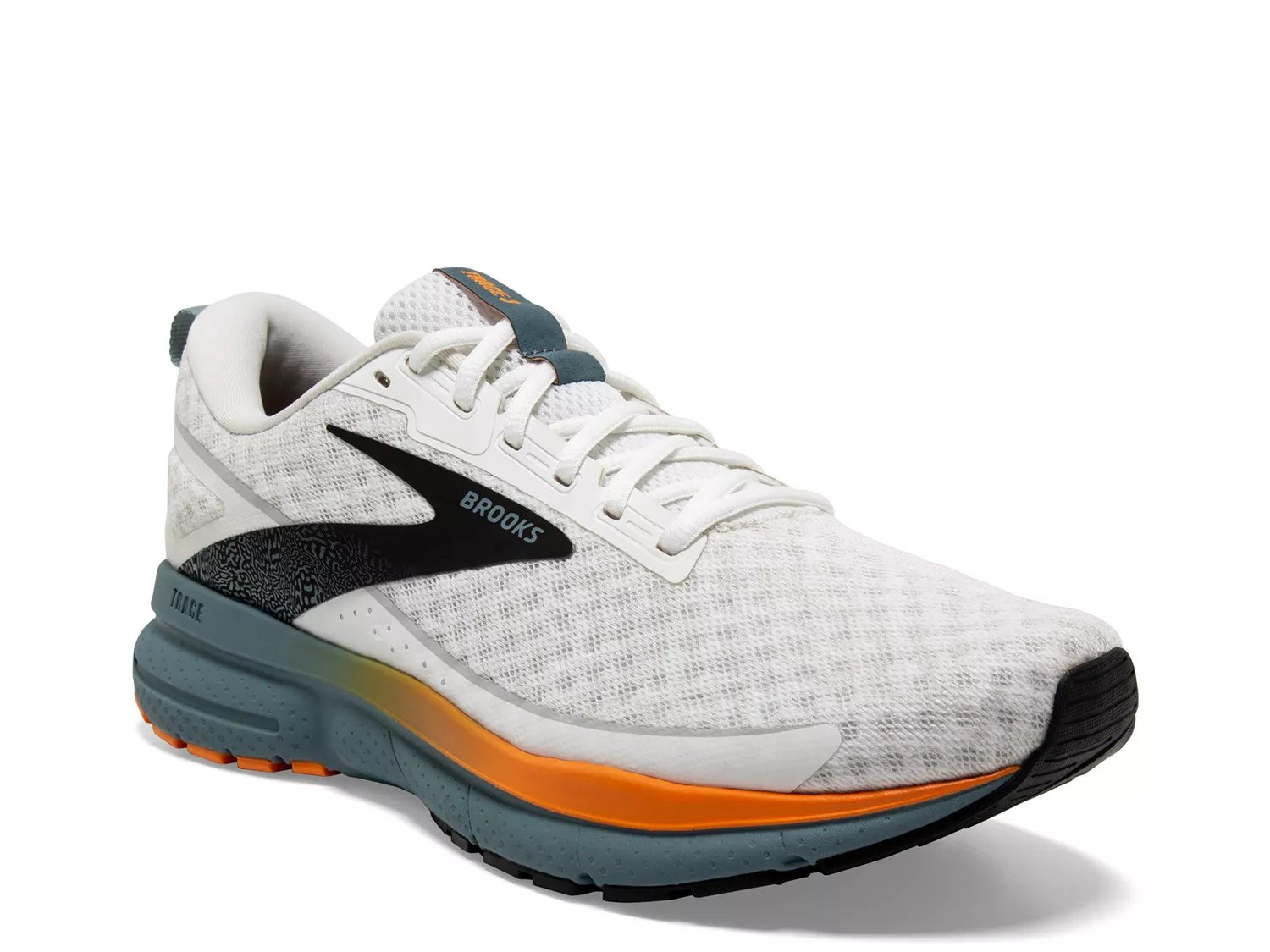 Brooks Trace 3 Running Shoe | Men's | White/Orange | Size 9 | Sneakers