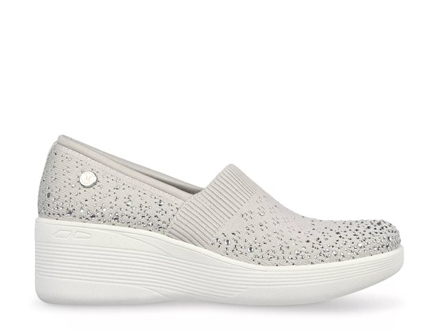 Skechers black wedge shoes 2025