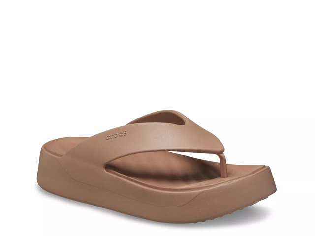 Crocs flip flops with leather strap store