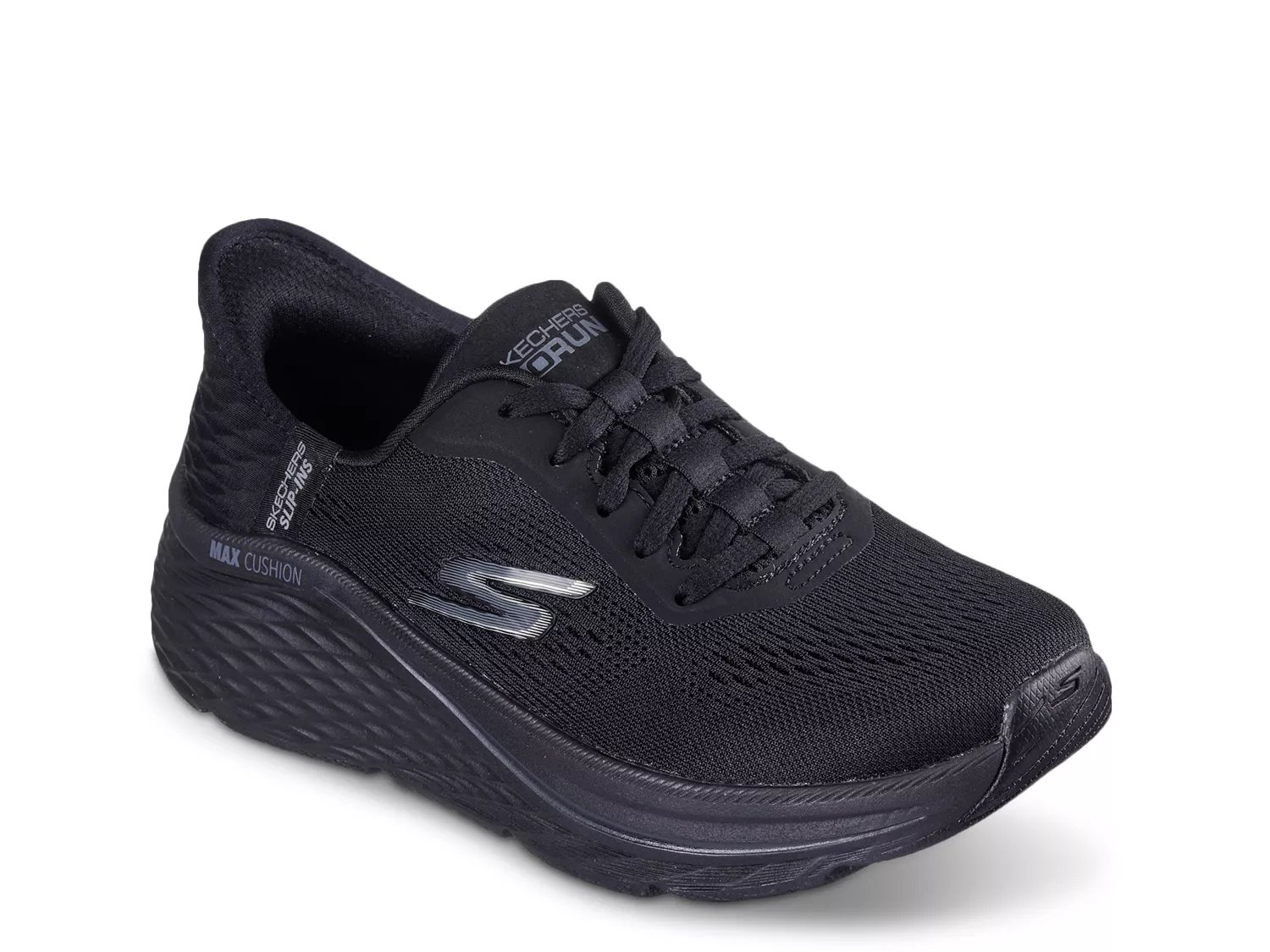  Skechers Men's Max Cushioning Slip-Ins-Athletic Slip-On  Running Walking Shoes with Memory Foam Sneaker, Black, 7