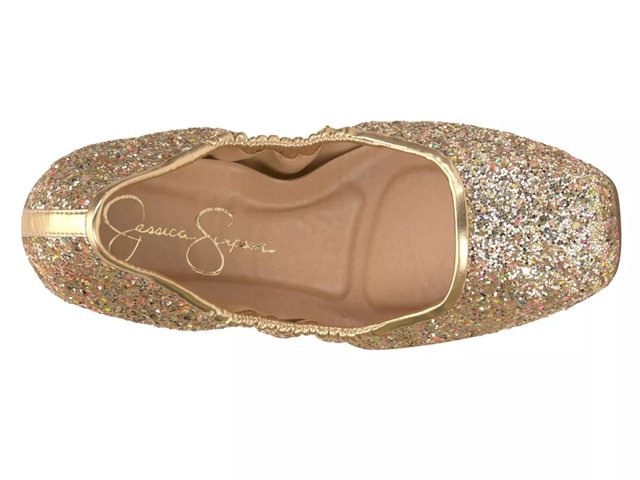 Jessica Simpson Sandaze Ballet Flat in Party Gold