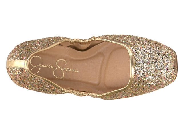 Jessica Simpson Sandaze Ballet Flat in Party Gold