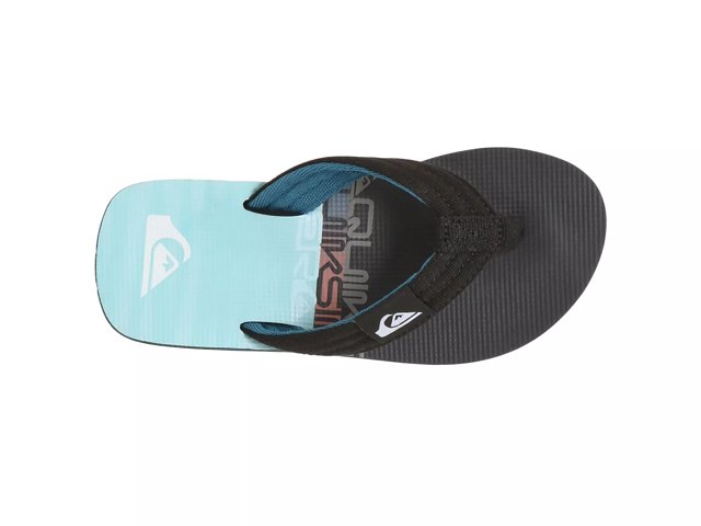 Quiksilver Little Boys Molokai Layback II Youth Flip Flops Black Black Blue Size 11