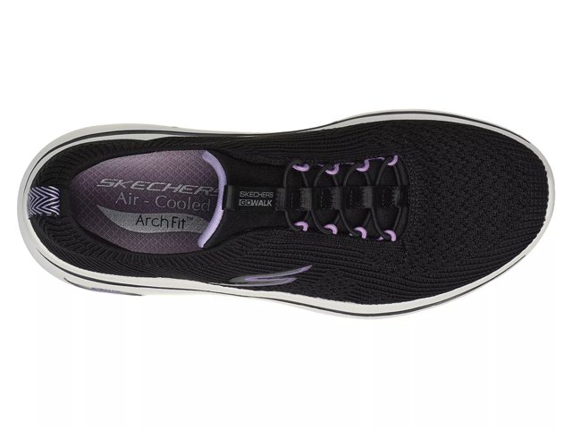 Black and purple skechers sales