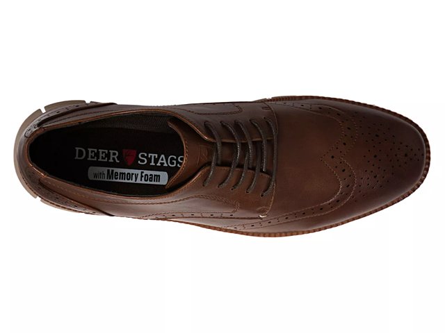Deer stag wingtip shoes top
