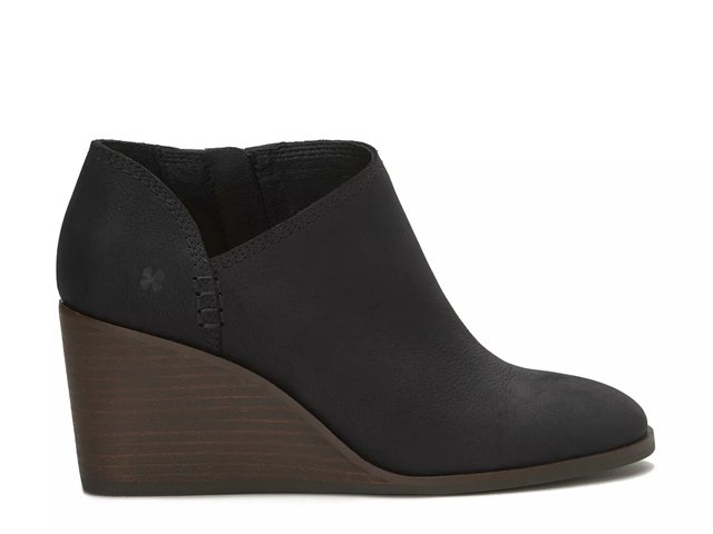 Lucky black outlet wedge booties