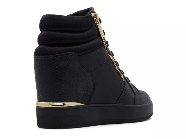 Aldo black wedge sneakers clearance