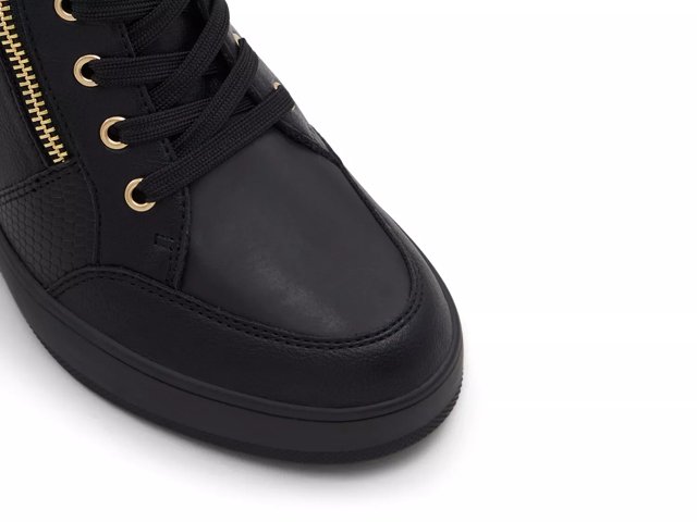 ALDO Zip lace high-top sneakers y2k・ギャル Aldo Shoes Womens 9 High Top Lace Up Round Toe Side Zips
