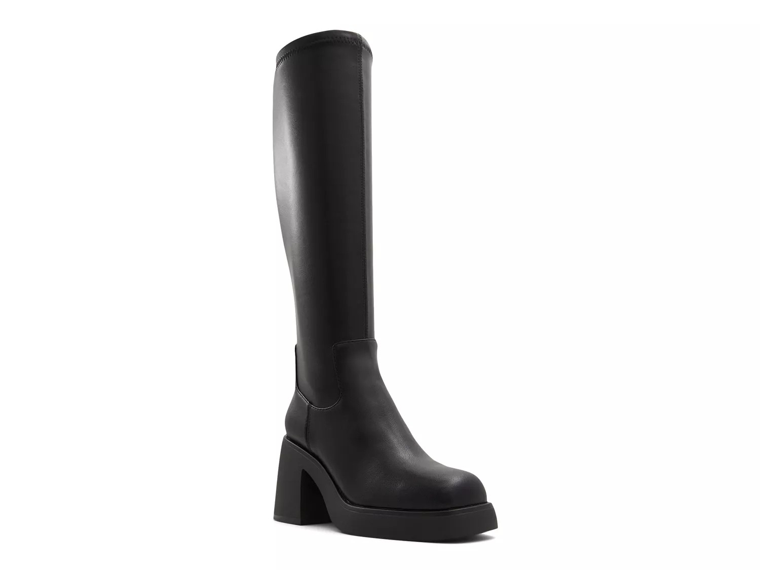 madden girl black knee high boots