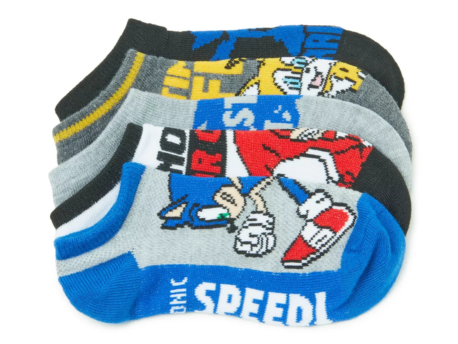 Sonic Kids' No Show Socks - 5 Pack