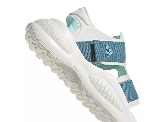 Adidas Mehana Sandal Kids' | Girl's | White/Blue | Size 12 Youth | Sandals | Athletic