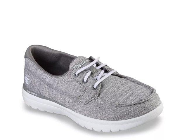 Skechers gray boat shoes best sale