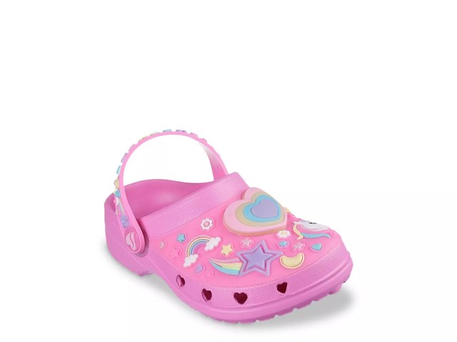 Skechers Foamies Heart Charmer Girly Land Light Up Clog Kids Free Shipping DSW