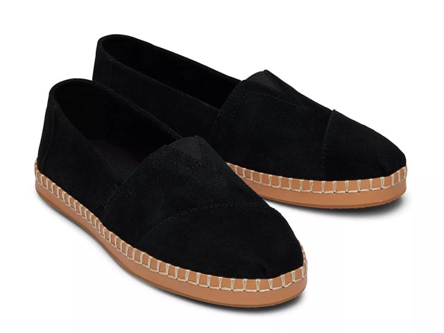 Toms leather slip on on sale