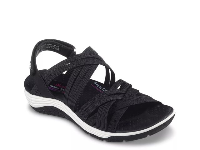 Skechers Reggae Cup Simply Biased Sandal Women s Black Size 8 Sandals Slingback