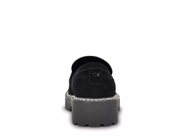 Calvin klein black suede loafers clearance