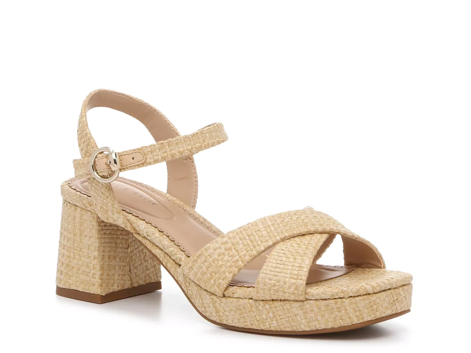Kelly & Katie Liliena Platform Sandal | Women's | Beige Raffia Fabric | Size 11 | Sandals | Ankle Strap