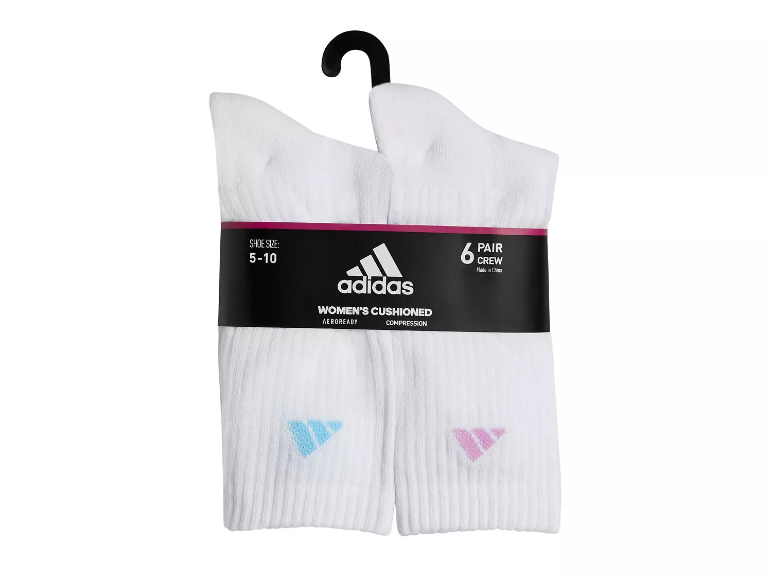 Athletic Cushioned Women's Crew Socks - 6 Pack