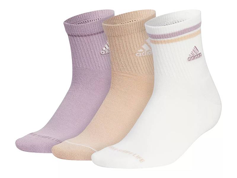 adidas Semi-Sheer Ruffle Crew Socks 2 Pairs - Pink